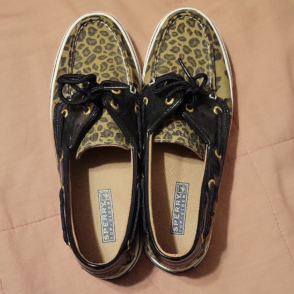 Sperry Leopard Print Boat Shoes